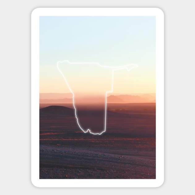 Namibia Country Map | Luminous Landscapes Sticker by Visitify